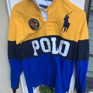 Small Polo Rugby Shirt Blue/Yellow
